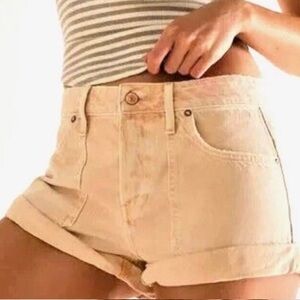 NWT 31 We The Free Beginners Luck Low Rise Jean Shorts in Desert Pink